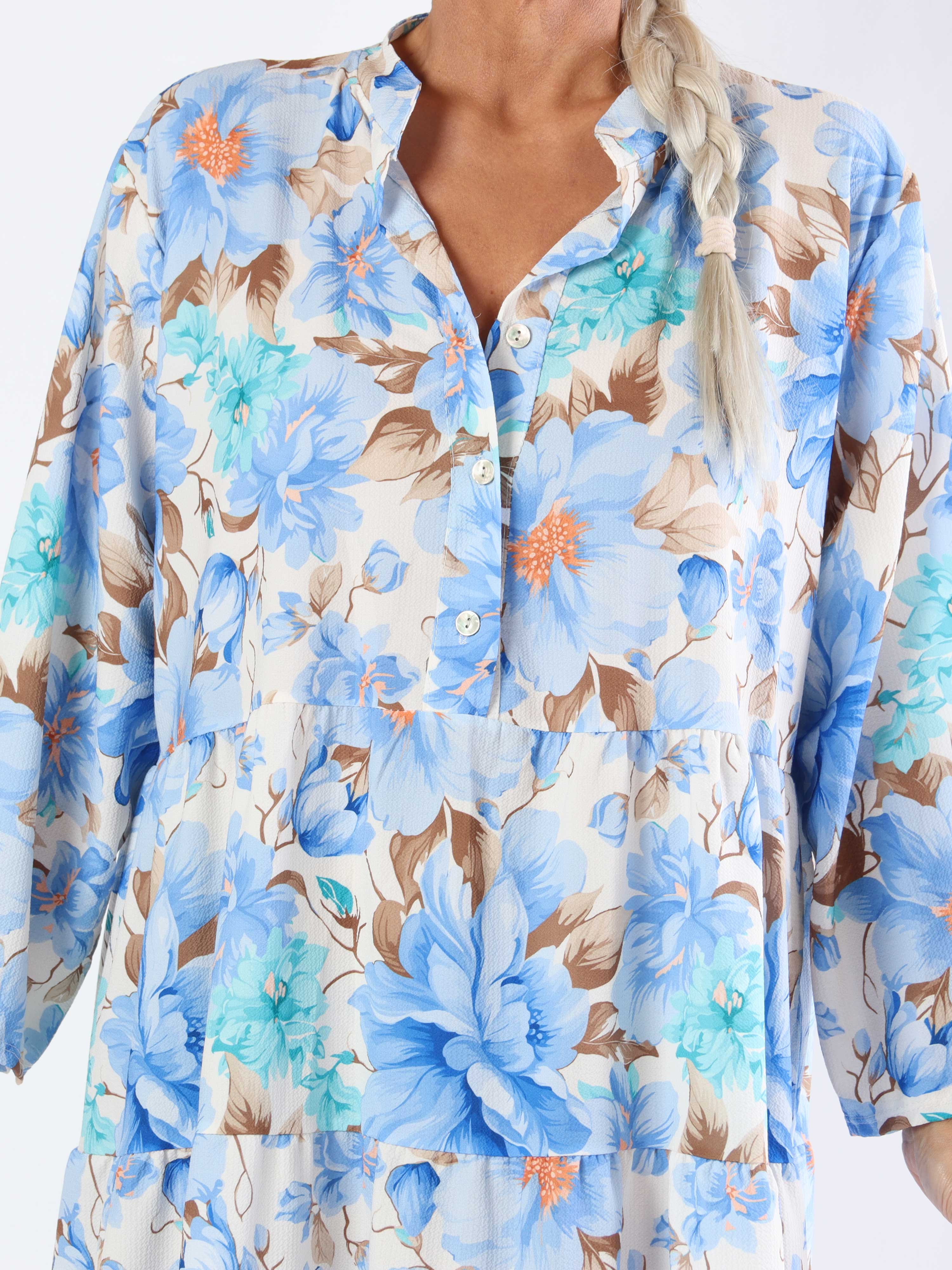 Flower Dress - Söt blommig plus size-klänning med lager-på-lager-look